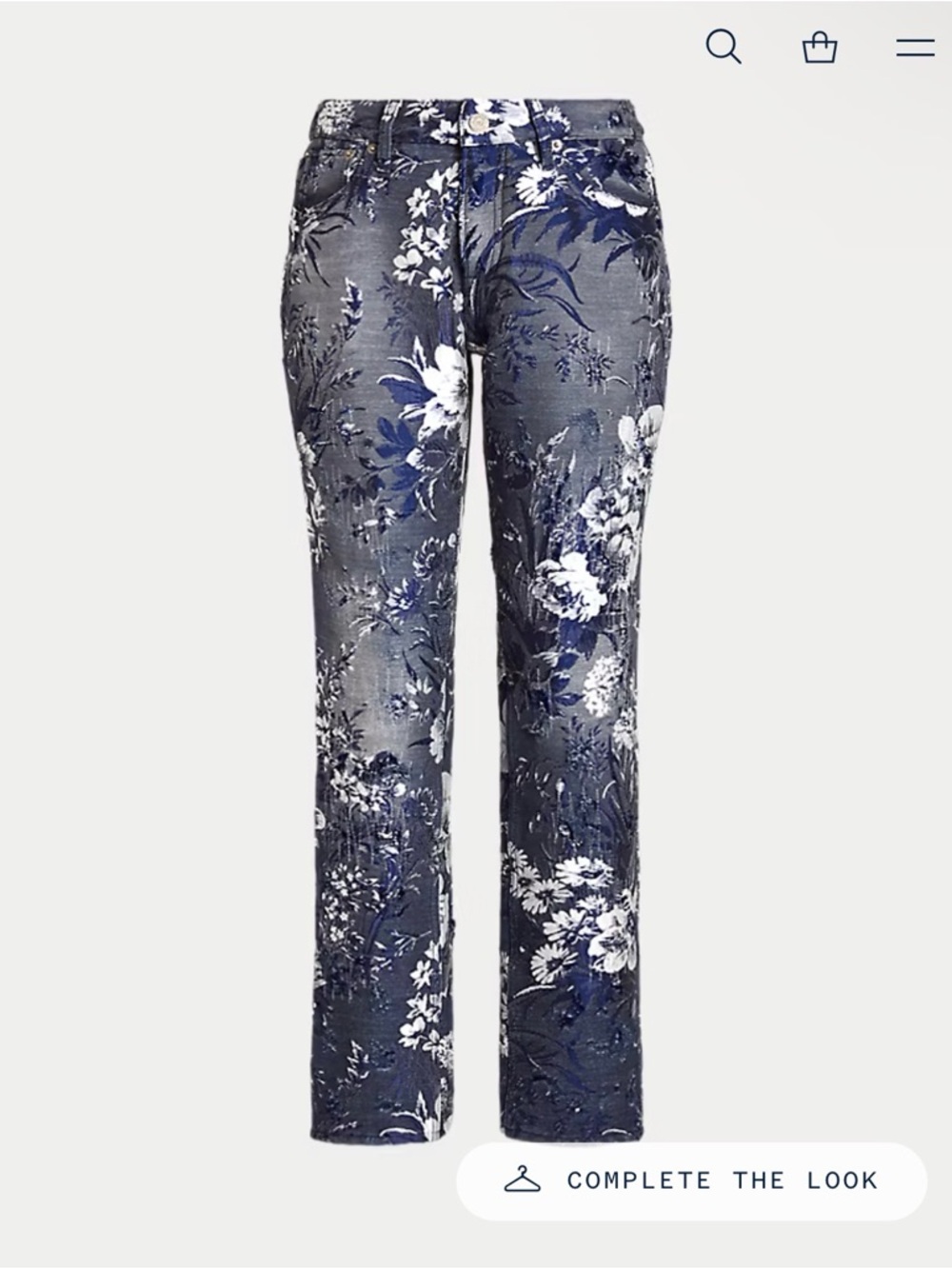 Ralph Lauren Purple Label Floral Embellished 160 Straight Jeans Women’s 32